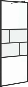 vidaXL Walk-in zuhanyfal Fekete 80 x 195 x 0.5 cm Üveg és Alumínium