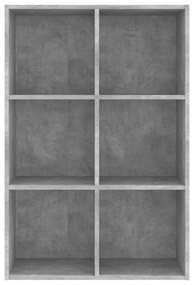 betonszürke szerelt fa könyv-/tálalószekrény 66x30x98 cm