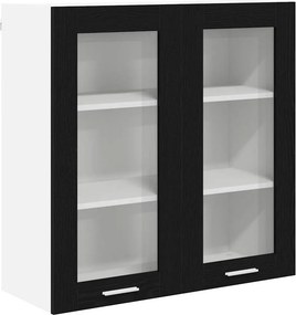 vidaXL Függő szekrény tárolóval Fekete tölgy 80 x 31 x 80 cm Faanyag