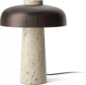 Audo Reverse Travertin Asztali Lámpa Csiszolt Sárgaréz lámpabúra