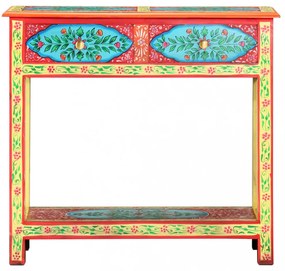 kézzel festett tömör mangófa tálalóasztal 80 x 35 x 75 cm