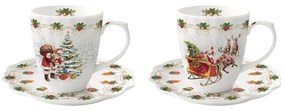 Karácsonyi porcelán kávés csésze két személyes Nostalgic Christmas Time