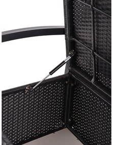 Fekete műrattan kerti pad Ferrara – Garden Pleasure