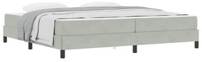 Boxspring ágy matraccal Világosszürke 200 x 200 cm Bársony