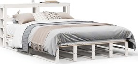 vidaXL fehér tömör fenyőfa ágy matrac nélkül 120 x 200 cm