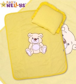 baby nellys 2 darabos jersey teddy bear babakocsi szett - krémsárga