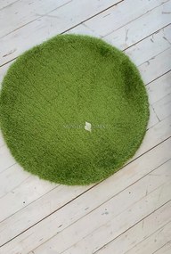 Puffy shaggy kerek szőnyeg Zöld (Green) 80x80