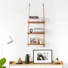 Tutumi, függő fali polc kötélen 30x40x10 cm, 23-as típus Bézs, barna, HOM-03208