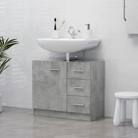 Betonszürke szerelt fa mosdószekrény 63 x 30 x 54 cm