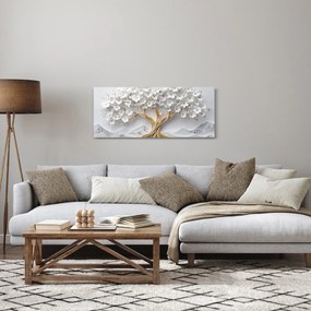 Kép – 3D elegáns életfa virágokkal (120x50 cm)