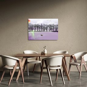Kép - Bárkák a tavon (üvegen) (70x50 cm)