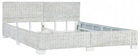 szürke természetes rattan ágykeret 180 x 200 cm