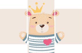 Kép - Teddy maci koronával (90x60 cm)