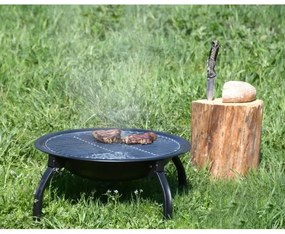 Hordozható tűzrakóhely rostéllyal fekete