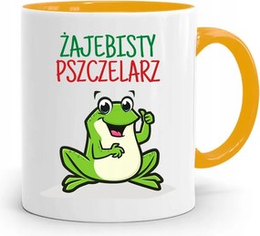 Sárga Bögre Méhésznek Békás Méhész fényképes nyomtatással