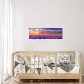 Egy levendula mező képe (órával) (90x30 cm)