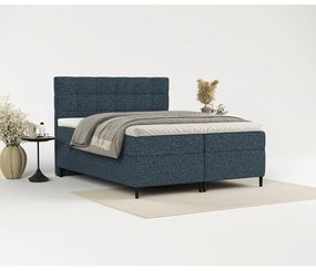 Sötétkék ágyneműtartós boxspring ágy 180x200 cm Urbaneo – Maison de Rêve