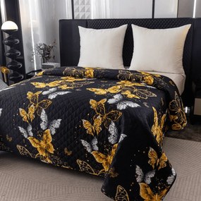 Ágytakaró GOLD BUTTERFLY fekete Méret: 220 x 240 cm