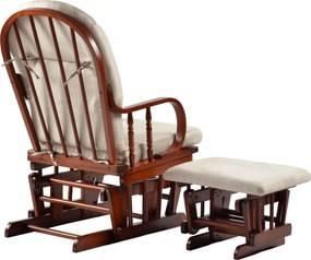 Hintaszék lábtartóval, dió/bézs, TALMAN