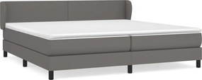 vidaXL szürke műbőr rugós ágy matraccal 200 x 200 cm