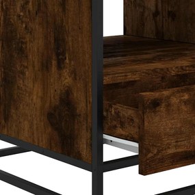 füstös tölgy szerelt fa és fém dohányzóasztal 100 x 50 x 45 cm
