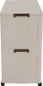 Összecsukható szekrény, fehér/barna, műanyag, POSA TYP 1