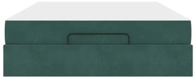 Ágykeret Sötétzöld 160 x 200 cm Bársony