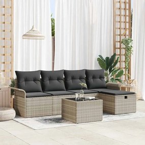 Kerti Kanapé Szett 6 pcs Világosszürke 251 x 117 x 85 cm