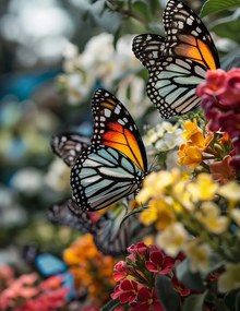 Poszter 50x65cm Pillangók a réten