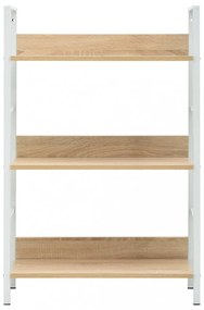 3 szintes tölgyszínű szerelt fa könyvespolc 60 x 27,6 x 90,5 cm
