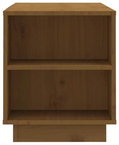 mézbarna tömör fenyőfa TV-szekrény 110 x 35 x 40,5 cm