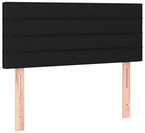fekete szövet LED-es fejtámla 90x5x78/88 cm