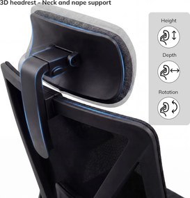 Ergonomikus irodai szék fekete VECTOR