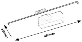 Rabalux 78001 - GATEN LED képvilágítás 8W, 230V, 3000K, 45 cm