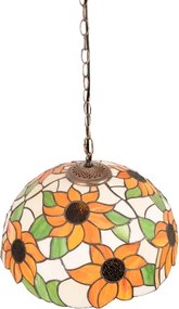 Brilagi - Tiffany vitrázs láncos csillár SUNFLOWER 1x E27/60W/230V Ø 40 cm