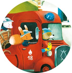 Formadobozos puzzle - A tűzoltóautó, 16 db-os - The fire truck