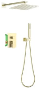 AREZZO design CUBEFIELD falsík alatti zuhanycsaptelep szett, szálcsiszolt arany