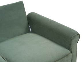 Háromszemélyes sötétzöld kordbársony kanapé RONNEBY Beliani