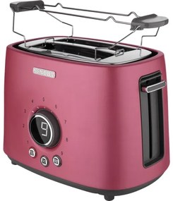 Sencor - Kétnyílásos kenyérpirító melegítőrácssal 1000W/230V rózsaszín
