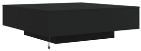 fekete dohányzóasztal LED-lámpákkal 100 x 100 x 31 cm