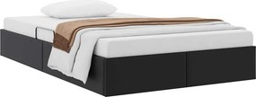 vidaXL Tárolós Ágy fejtámlával tárolóval Fekete 120 x 190 cm Műbőr