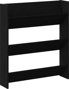 vidaXL Cipőszekrény polcokkal Fekete tölgy 80 x 18 x 90 cm Faanyag