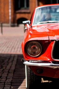 Illusztráció Closeup of a red classic mustang car, My pictures