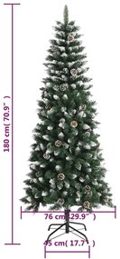 zöld PVC műkarácsonyfa állvánnyal 180 cm