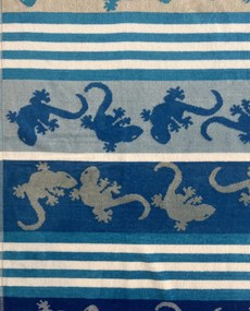 Crazy Gekko kék strandtörölköző