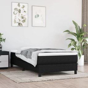 fekete szövet ágykeret matrac nélkül 100x200 cm