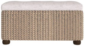 2 db gyékény tárolópad szürke párnával 69 cm