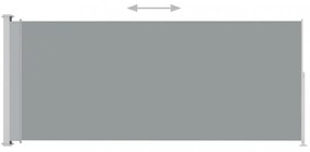 szürke behúzható oldalsó terasznapellenző 180 x 500 cm