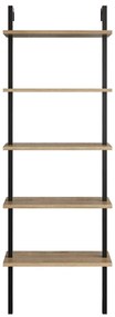 könyvespolc Piante - Walnut, Black