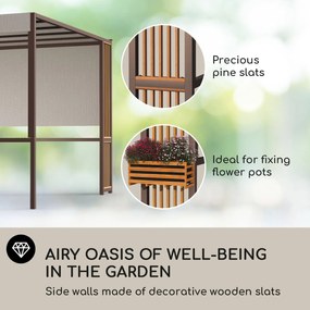 Blumfeldt Valence, pavilon, 3 x 3 m, UV50+, vízlepergető, napelemes LED világítás, napelem